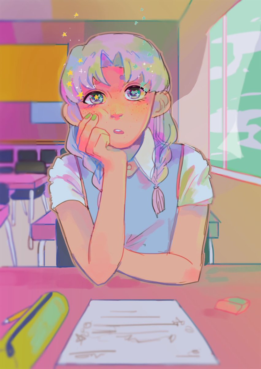 jellyflavor's tweet photo. hello im hiyo!! im an 18yr indian girl from the bay area and I like to use a lot of colors!! #SouthAsianArtists https://t.co/l5KP0xcFjU