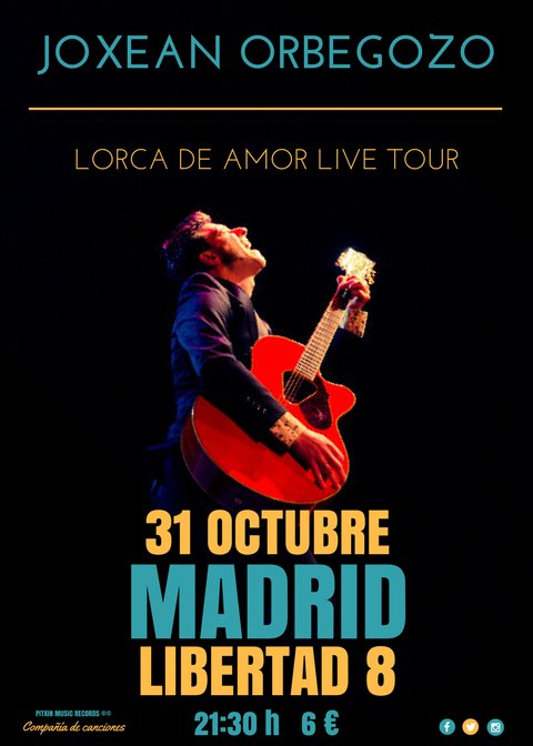 JoxeanOrbegozo's tweet photo. #Madrid 31 de Octubre @libertad8cafe @JoxeanOrbegozo &amp; LOS INCONDICIONALES

#concierto #live #libertad8 #LorcaDeAmor https://t.co/ryj0nGr6Sf