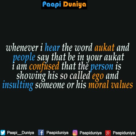 Paapi__Duniya's tweet photo. Sach me? 😏🙄
#Status #Ego #Insult #Values https://t.co/Xw3mPIQ9IV