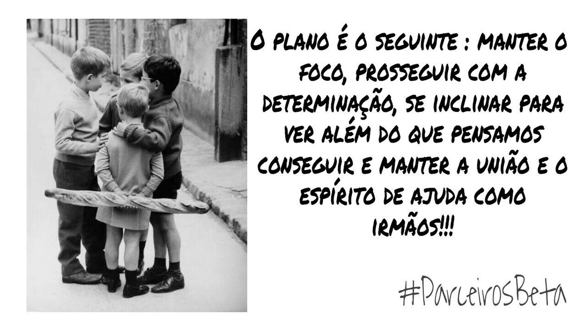 Três F foco, força e fé.
#ParceirosBeta <a href="/parceirosbeta/">#PARCEIROSBETA OFICI</a>