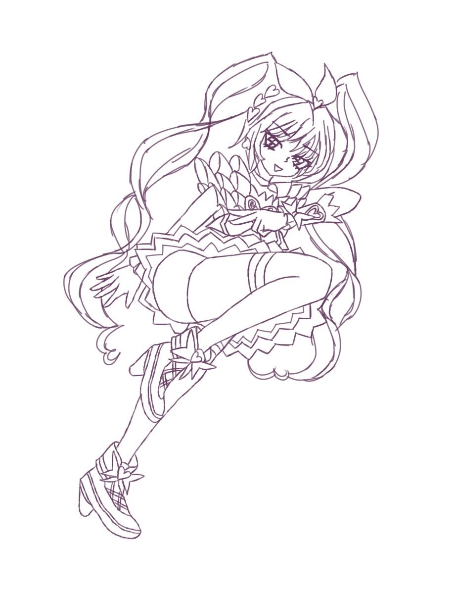 O Xrhsths Mozu Around The World Sto Twitter キュアメロディーモノクロ版 スイートプリキュア キュアメロディー 北条響 明治ザチョコレート 描いた絵をモノクロにしていくとかっこいい