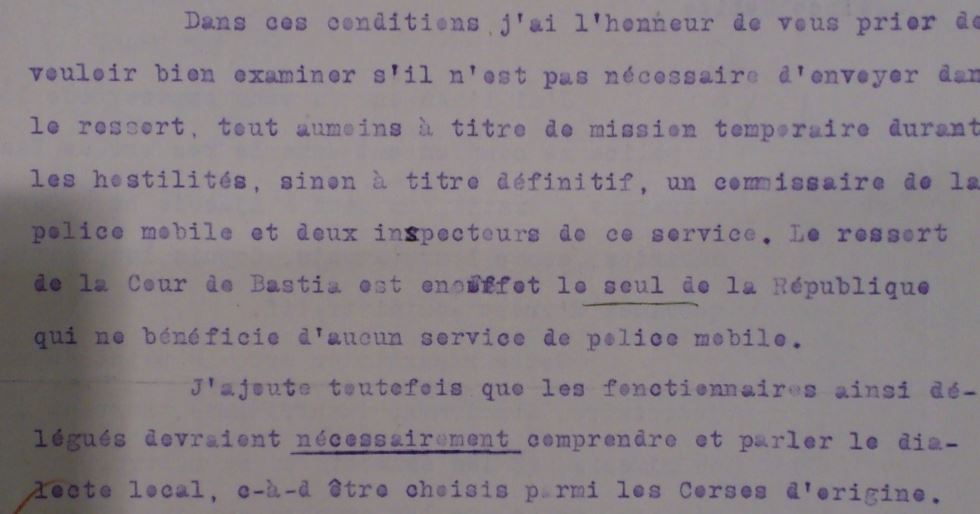 SebastienOttavi's tweet photo. 1918, flambée de délinquance à Ajaccio +/- liée à la désertion. Le Procureur général demande l'envoi de policiers. Ils doivent parler corse. https://t.co/sQedsZGM7r