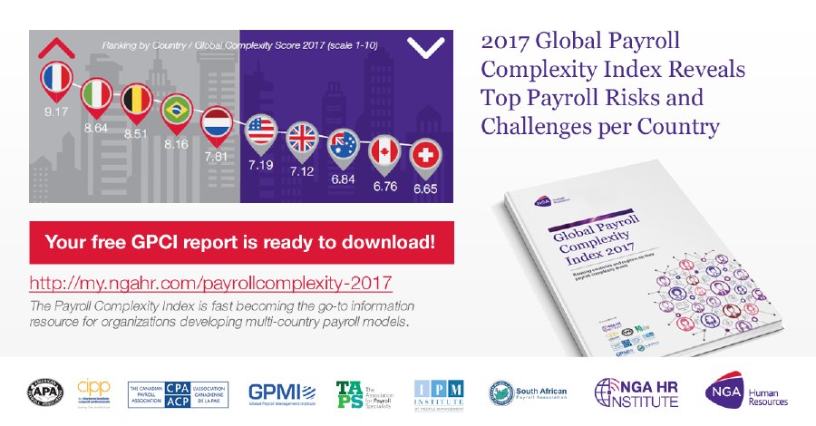 NGAHR's tweet photo. 2017 #GPCI report is here! Download your free HR industry guide to lowering your payroll compliance risks https://t.co/ifdACvPFNd https://t.co/UJ5KZMhG1P