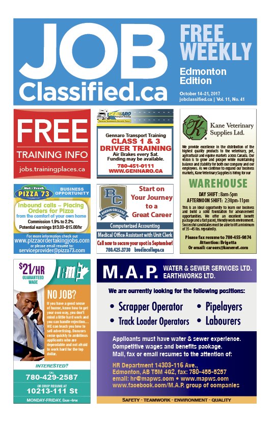 MediaClassified's tweet photo. #JobClassified #Edmonton has the #job leads you need to succeed! Pick up your #free issue! https://t.co/UPpIHU3Zkn https://t.co/8xPGSMtFL0