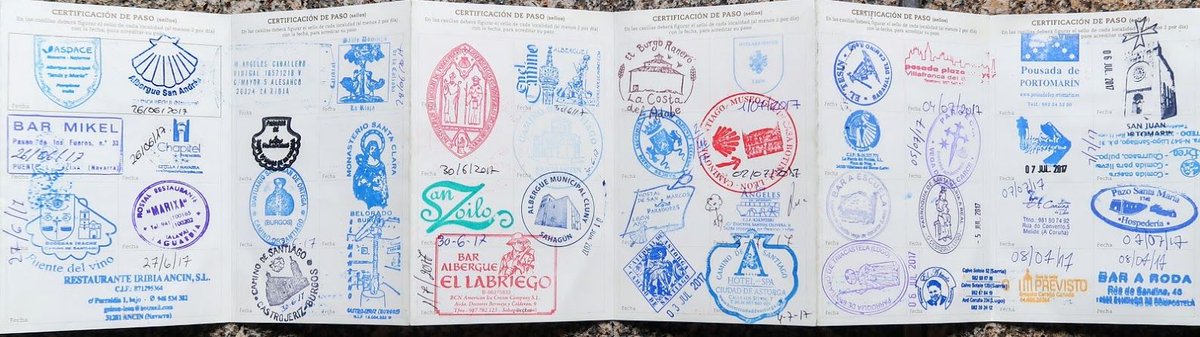 CTTCBikeTours's tweet photo. A fully stamped #Camino de #Santiago Pilgrim Passport - way to go! https://t.co/Re7dfX9ctv