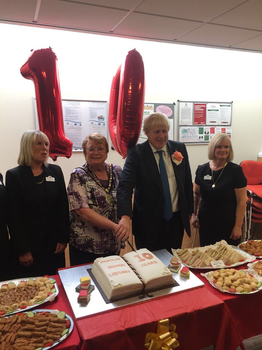 Boris Johnson On Twitter Delighted To Join Ruislip Manor Library S 10th Birthday Party Here S To Many More Hill Libraries