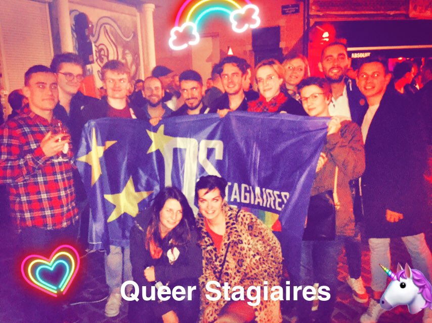 QueerStagiaires's tweet photo. Last night with #QueerStagiaires: Welcome to all the new #proudEUtrainees and thanks to all the alumni who showed up! 🏳️‍🌈🦄🇪🇺 https://t.co/9tz5DwNchk