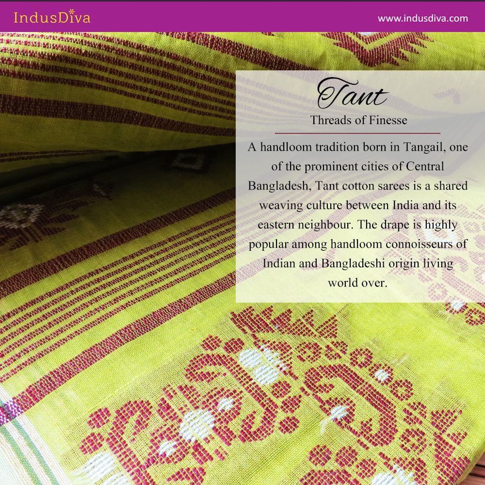 IndusDiva's tweet photo. IndusDiva Loom Lore - Tant - Threads of Finesse #loomlore #handloom #makeinindia #sarees #madeinindia #tant #bengalcotton #handloomsarees https://t.co/gGLgHYFwgn