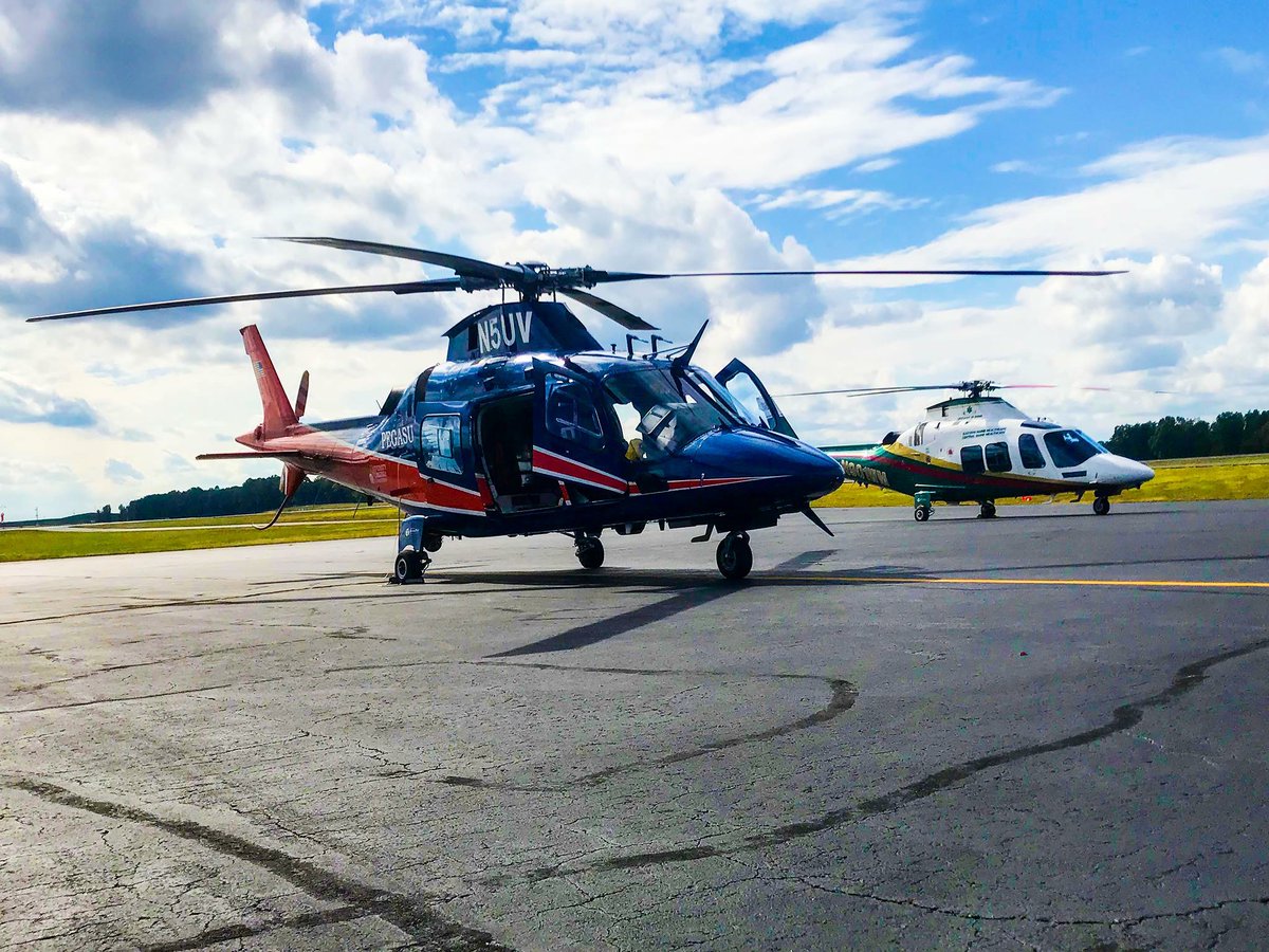 Fly7Bar's tweet photo. Look at these two beauties! #N5UV #N901WM #AMTC2017 @LifeFlightMaine UVA Pegasus LifeFlight of Maine https://t.co/DA7K2Ogj4m