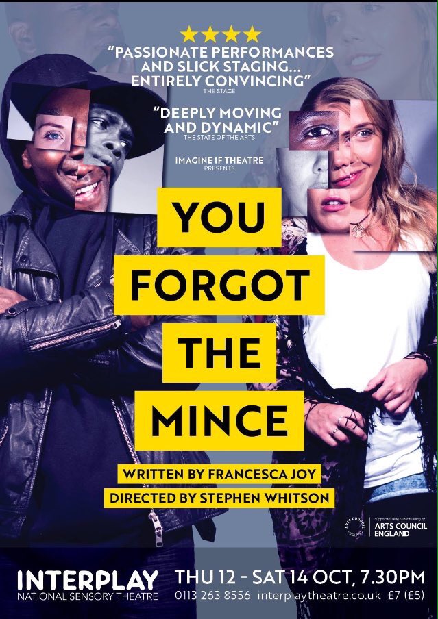 chescajoy1's tweet photo. Final night of #YouForgotTheMince tonight @interplayleeds in #Leeds Starts at 7:30pm and it's bring your own booze 🍷🍻🎭 come & support your local theatre
⭐️⭐️⭐️⭐️⭐️ @NorthWestEnd
⭐️⭐️⭐️⭐️ @TheStage
⭐️⭐️⭐️⭐️ @westendwilma https://t.co/iISxkkrGDH