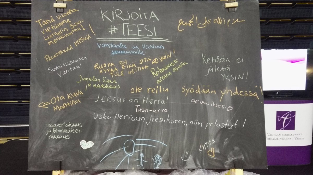 KirkkoVantaalla's tweet photo. Tällaisia terveisiä Vantaalle ja Vantaan seurakuntiin. (Klikkaa kuva suuremmaksi.) #Vantaa #Teesi https://t.co/zPmw9FUloV
