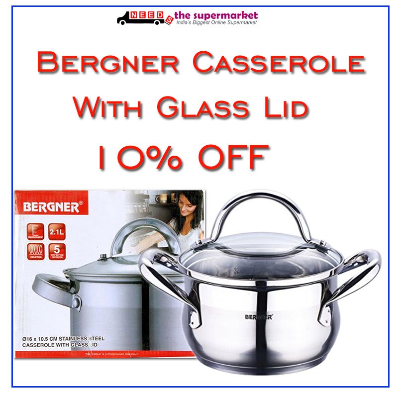 needsupermarket's tweet photo. House #Kitchenware with exciting #discounts on @needsupermarket Flat 10 % Off on Bergner Casserole With #Glass here https://t.co/31UNSf4n5b https://t.co/PvZsyjWHL0