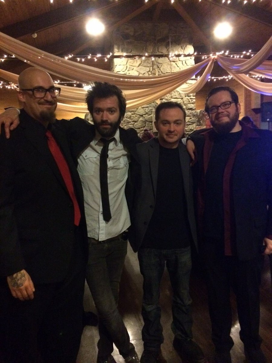 Congrats to Matthew on getting married today! Here he is, along with the OG Bleak lineup, with that 'just got married' look on his mug!