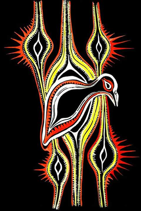 Nanias Maira's painting: bird making its nest. If u support #audobonsociety or love birds put this on your wall...