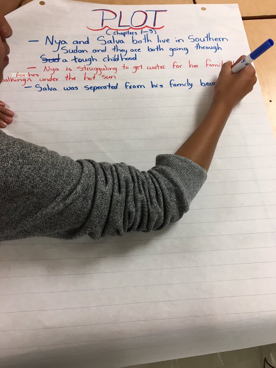 mssuppa's tweet photo. Digging deeper! Looking at story elements in A Long Walk to Water! #grawater #GRA2017 https://t.co/FRHrQGttGe