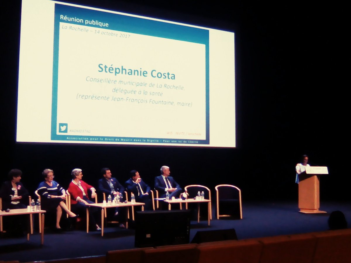 37eme assemblée générale de <a href="/ADMDFRANCE/">Mourir dans la Dignité</a> à La Rochelle. Mot d'accueil de <a href="/StphanieCost/">Stéphanie stéphanie</a>, conseillère municipale déléguée à la santé.