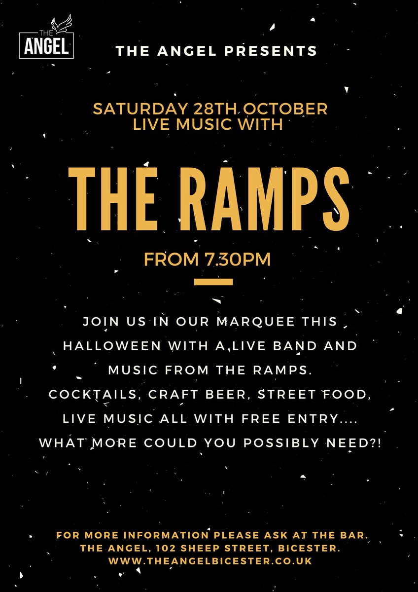 Join us on the 28th October for some #Halloween fun with The Ramps #livemusic #bicester