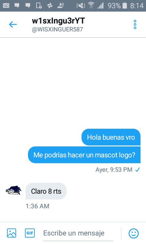 Ayúdenme sólo 8 rt's y <a href="/WISXINGUER587/">WISXINGUER</a>  me hace un mascot logo rt se agradece