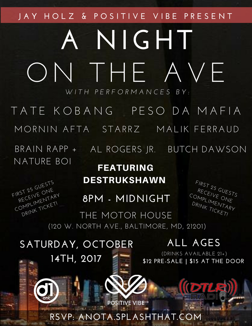 JayHolz410's tweet photo. Tonight's the night Baltimore! Come out to #ANightOnTheAve and witness some incredible talent in the city. Tickets: https://t.co/6cQwtOPsAi https://t.co/NNdai5pASE