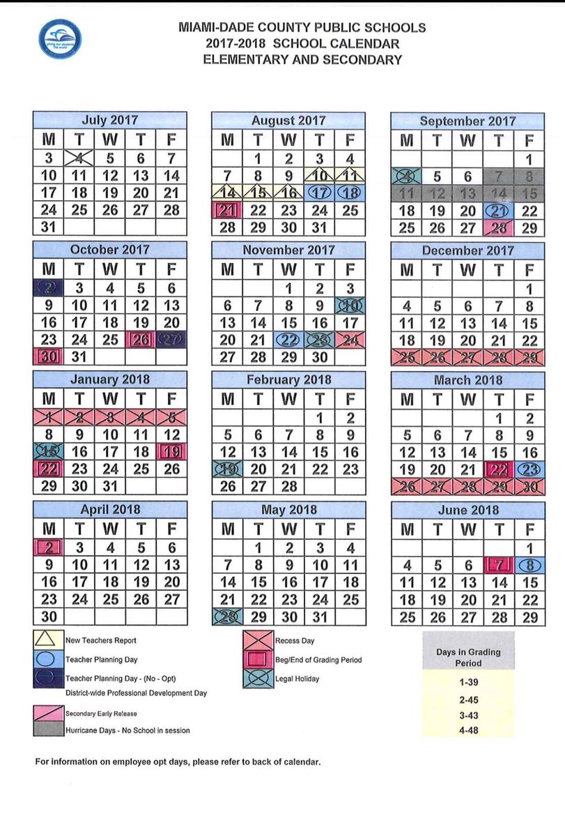 Ronald Reagan Doral Revised School Calendar For 17 18 Mdcps Mdcpscentral