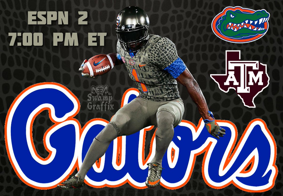 SwampGraffix's tweet photo. A&amp;M faces #Florida in the #Swamp for the first time in 55 yrs. Love or Hate the uni, we'll still be cheering for 'em! #GatorNation #GoGators https://t.co/a1gaGQIEhC