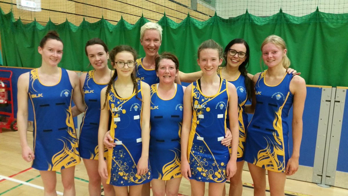 NetballBangor's tweet photo. Another win for Bangor today 47-29 against Antrim great games! @netballni #winnerwinner #blueandyellow #redfaces @Bangor_NI https://t.co/3CMHJC0V4P