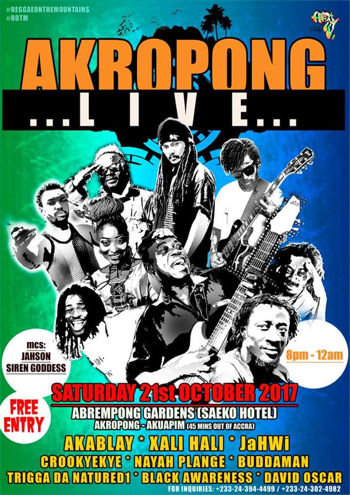 #Event
#AkropongLive
#ROTM
Saeko Hotel
Akropong, Akuapem
8pm
Free Entry

facebook.com/events/1946535… 
use link to invite ur friends to the event