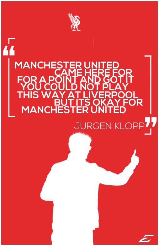 Jurgen Klopp on #LIVMUN 
Im going to frame this quote on my wall lol
RT's much appreciated
#LFC #YNWA #Liverpool #LiverpoolManchesterUnited