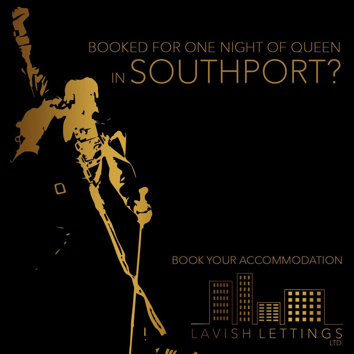 LettingsLavish's tweet photo. Are you (Radio) Ga Ga about Queen?  Then you'll LOVE the One Night of Queen  tribute act next month in #southport #bookandstay #apartments https://t.co/qdWs6gfNre