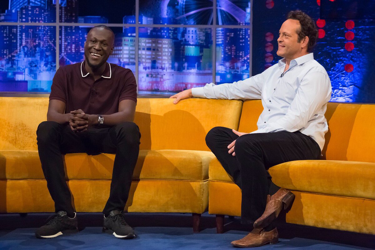 stormzy's tweet image. Catch me on The Jonathon Ross Show at 10:15pm on ITV 🕺🏿😅🙏🏿