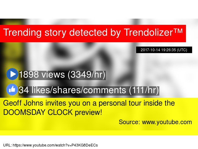Comicolizer's tweet photo. #GeoffJohns invites you on a personal tour inside the DOOMSDAY CLOCK preview! #bestsellingwriter #GaryFrank https://t.co/UePl66kzmt https://t.co/YUqrnpJWKI