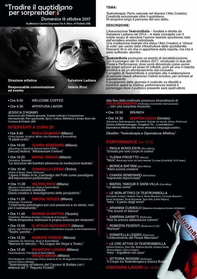 #15Ottobre tutti a #CascinaDugnana. <a href="/teatroinbolla/">TeatroInBolla</a>