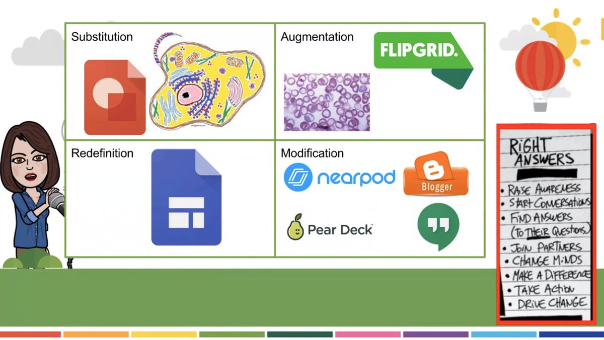 edtechteam's tweet image. Check out @apsitnatasha sharing @PearDeck @GoogleForEdu @Flipgrid @nearpod for SAMR ideas! #edtechteam docs.google.com/presentation/d…