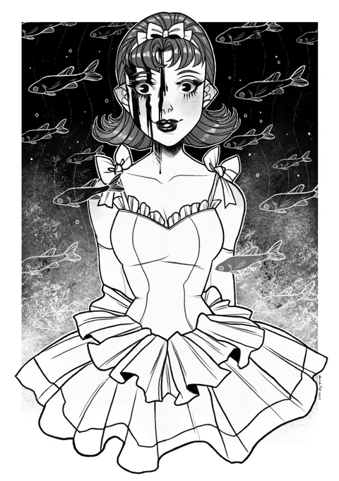 #inktober Day 08 - Perfect Blue 