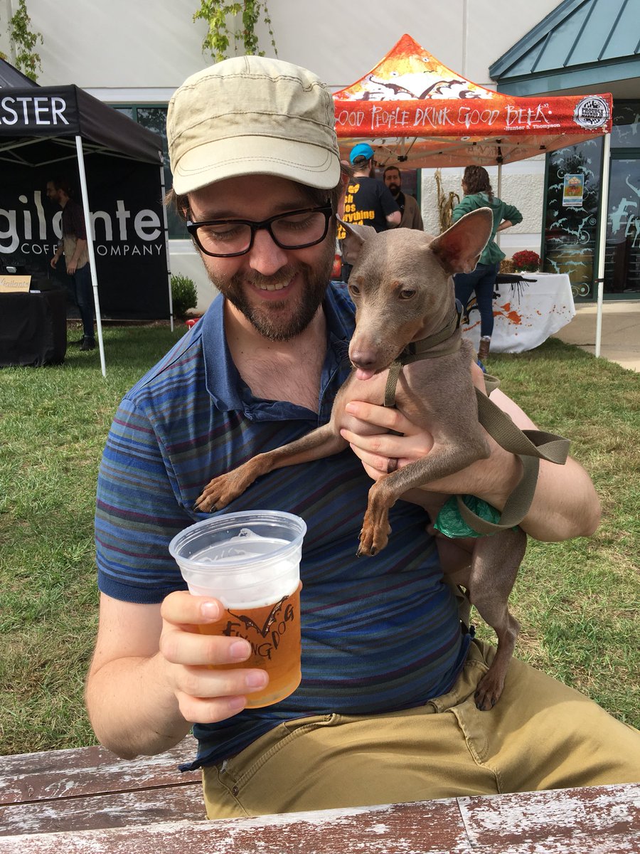 Out with our pooch <a href="/FlyingDog/">Flying Dog Brewery</a> he looks particularly interested in House Rules Pale Ale