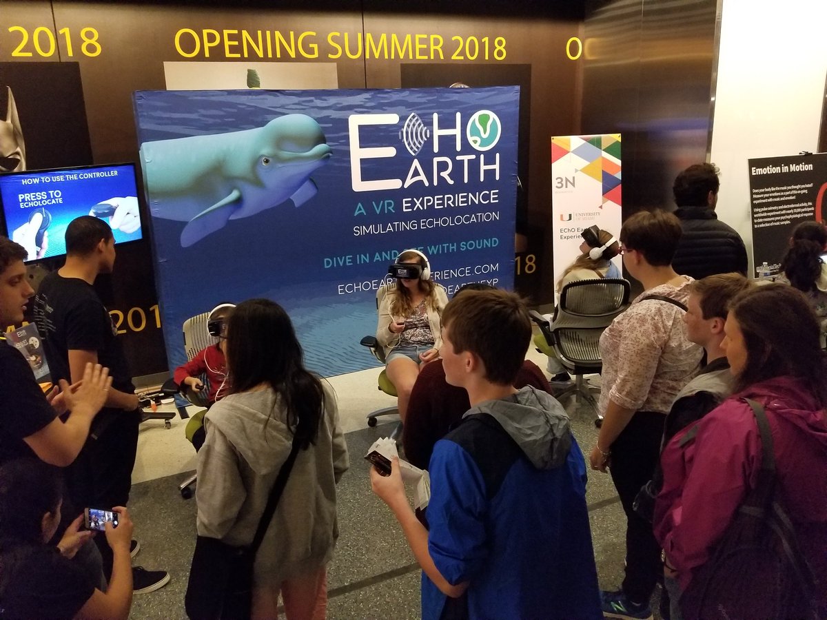 UMInteractive's tweet photo. Everyone wants to be a beluga whale! Great turnout for @echoearthexp today at #acceleratefestival ! @univmiami https://t.co/gVUQfoj2GJ