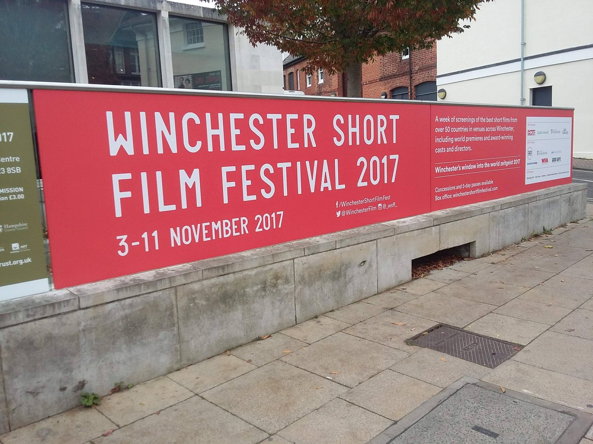 WinchesterFilm's tweet photo. Our banner is up outside the awards ceremony venue! Make sure to book your tickets, only 3 weeks to go! 

BOOK NOW: https://t.co/NR9QouBIzF https://t.co/e27pITGK7b