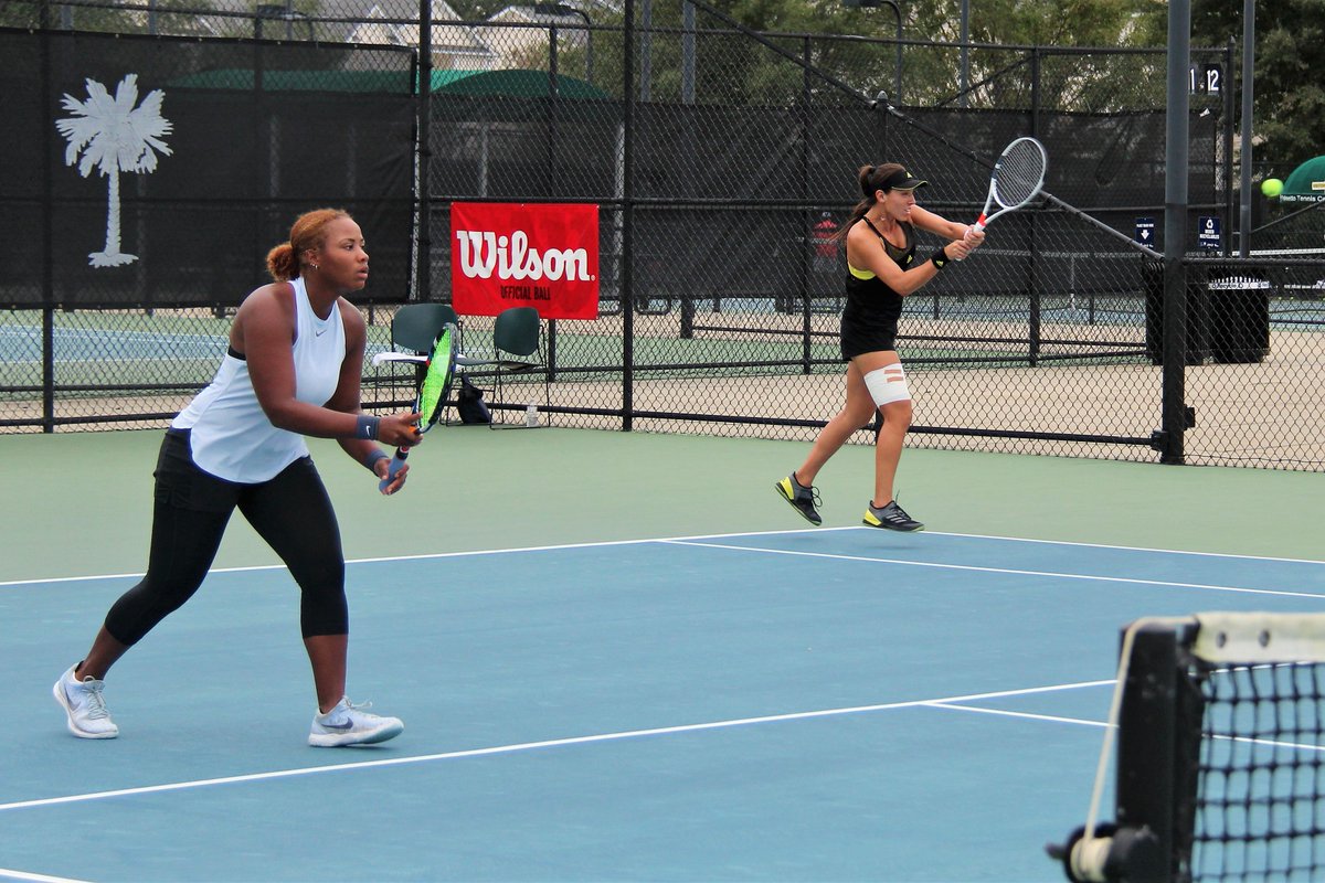 sumter25k's tweet photo. Congrats to @TaylorTownsend and @JLPegula! Singles quarterfinal opponents, Doubles Champions @usta #Sumter25k - 4-6, 7-5, 10-5! https://t.co/GEBmveLYO9