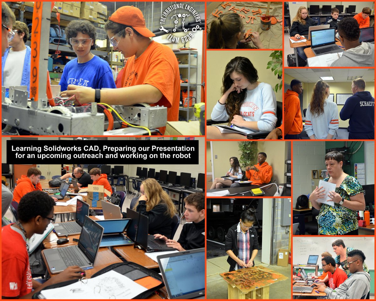 frc6239's tweet photo. Team 6239 had great week learning CAD and prepping to present at our sponsor Innovim next week. #FRC6239 #gotpi #Innovim #Solidworks https://t.co/PDMG9AouTJ