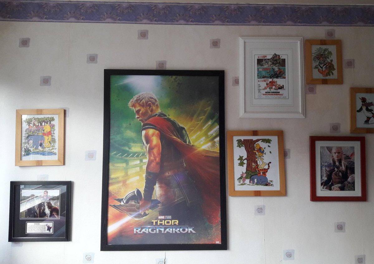JoLaHarv's tweet photo. New pics/posters finally up on my den wall 😁
#newThor #newLemmy #newInglorious https://t.co/eErdqmteP3