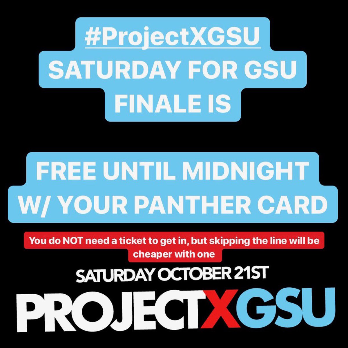 kvshtalkchiz's tweet photo. #ProjectXGSU 🚨
GSU IDS FREE🔵
-SHOW PANTHER CARD AT DOOR💯🤘🏽
#GSUHomecoming2K17
#GSU21 #GSU20 #StateNotSouthern
https://t.co/0DwsKpT0aQ x