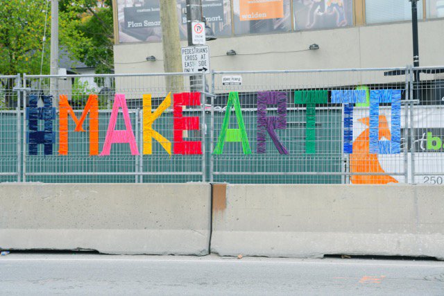 The Eglinton Way just got a whole lot brighter! Have you been to a class at Artbarn School? Show off your art!  #YARNBOMB #MAKEARTTO