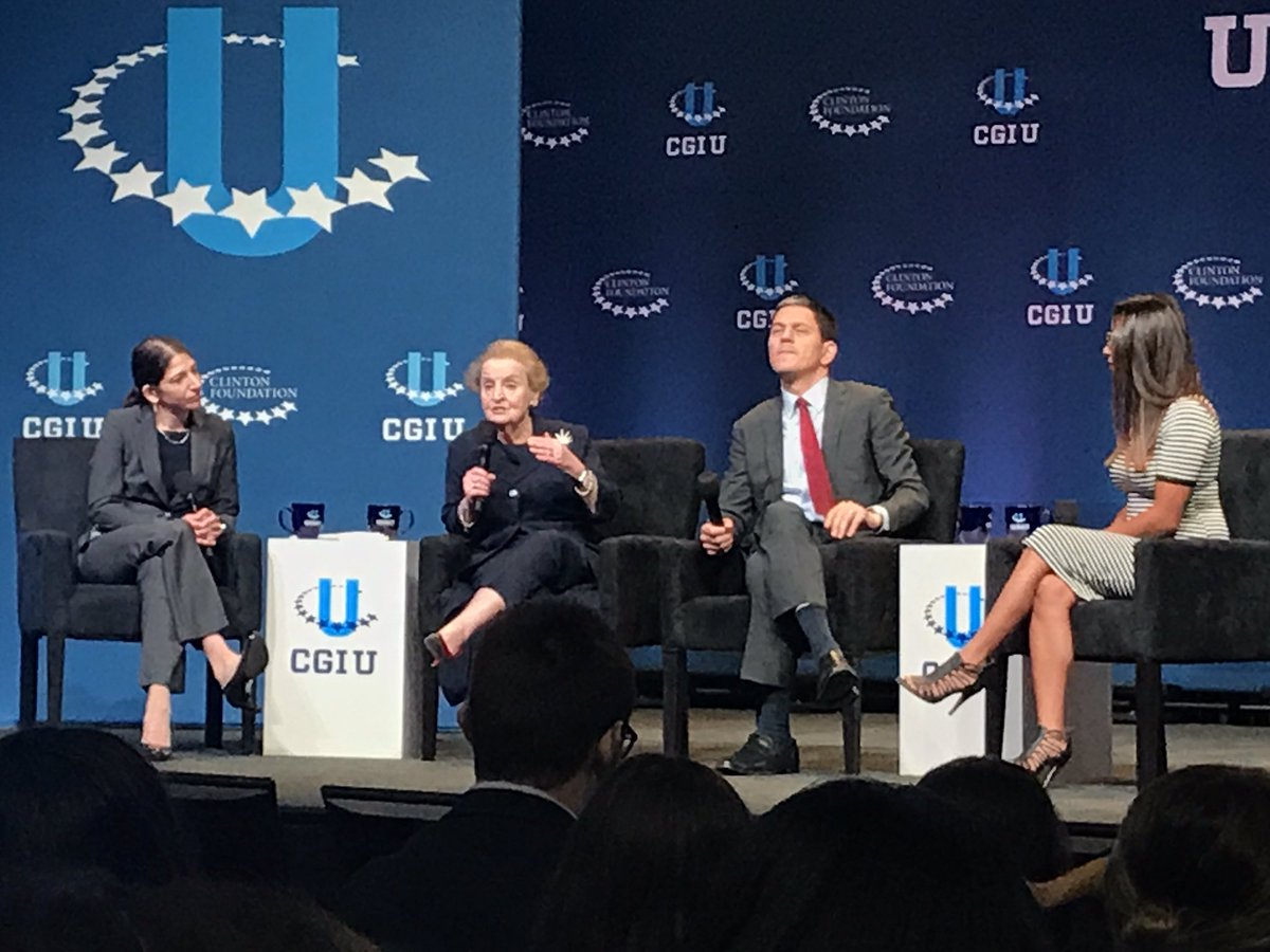 saahilaj's tweet photo. Exciting to hear from this panel with @madeleine @DMiliband on the refugee crisis at #CGI2017 #CGIU2017 https://t.co/v44uMwXX1p