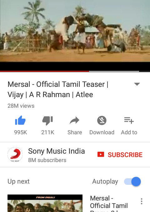 Rajeshk28998273's tweet photo. #Mersal teaser hits #995k likes 
#WorldMostLikeTeaser
#Just_5k_Likes_Need_for_1M
#MersalDiwali 
#Proud_Movement
@Hemarukmani1 
@aditi1231 https://t.co/Ujk3HZr4H6
