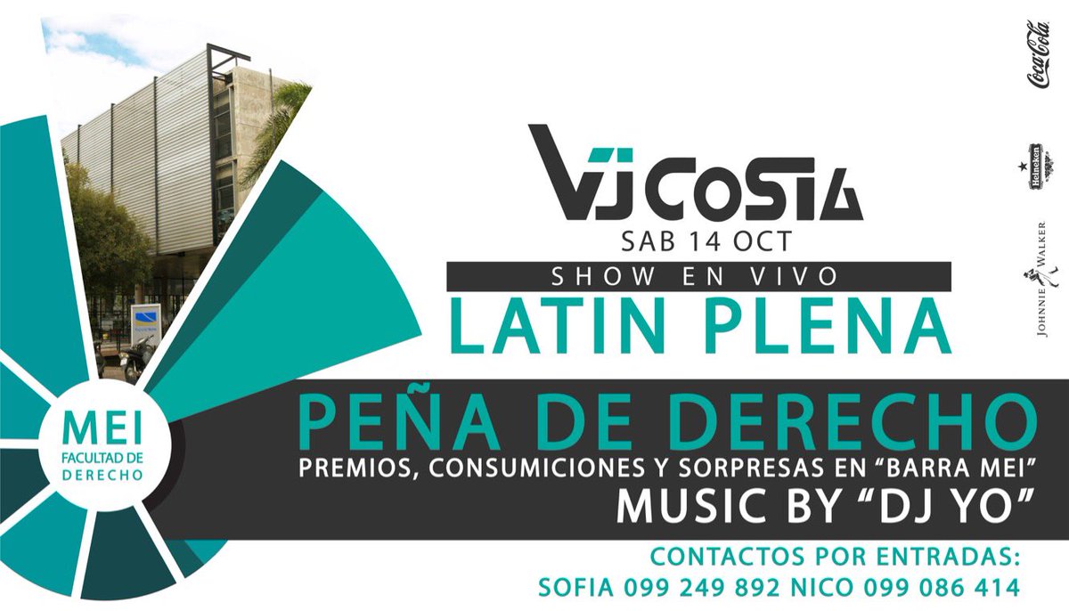 VjcostaVj's tweet photo. #SÁBADO
#LATINPLENA
#PEÑADEDERECHO
#DJYO
Prepárate para un sábado de peña con toda la onda de los chicos de “MEI Facultad de Derecho” https://t.co/miOvYb47M5