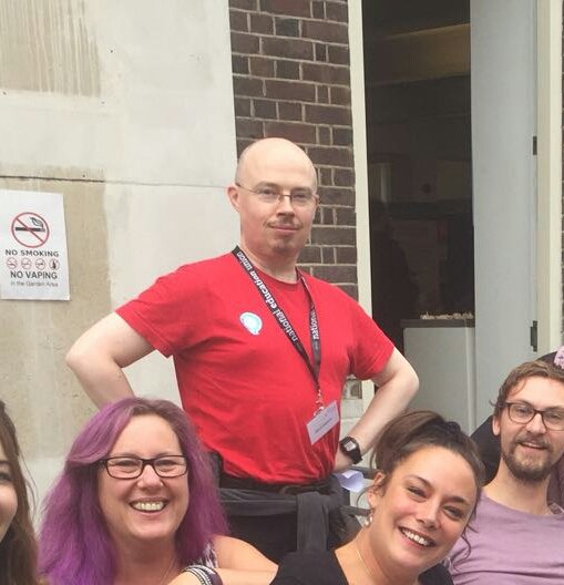 Stressybetty74's tweet photo. @sthen0 taking being a superhero in the teaching profession quite literally #ECT2017 https://t.co/h8mdTfgE1E