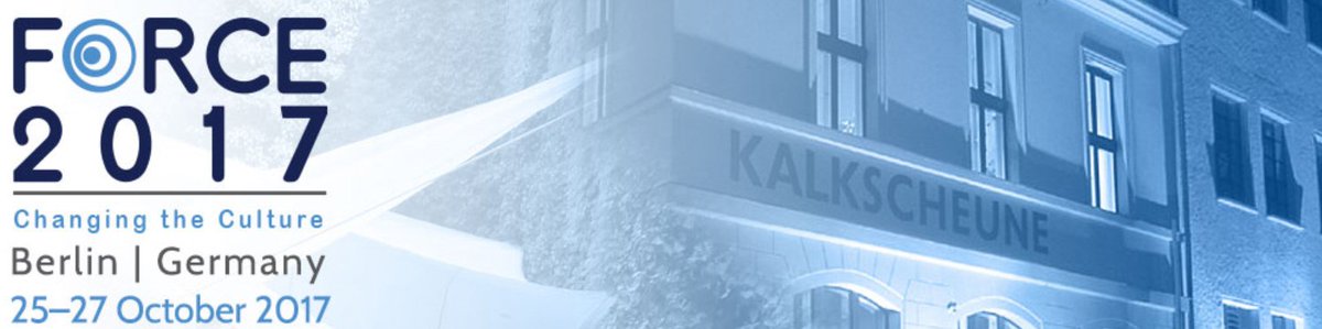 In 2 weeks Berlin will be nexus for people sharing ideas to make scholarly communication more open, fair &amp; reliable force2017.org