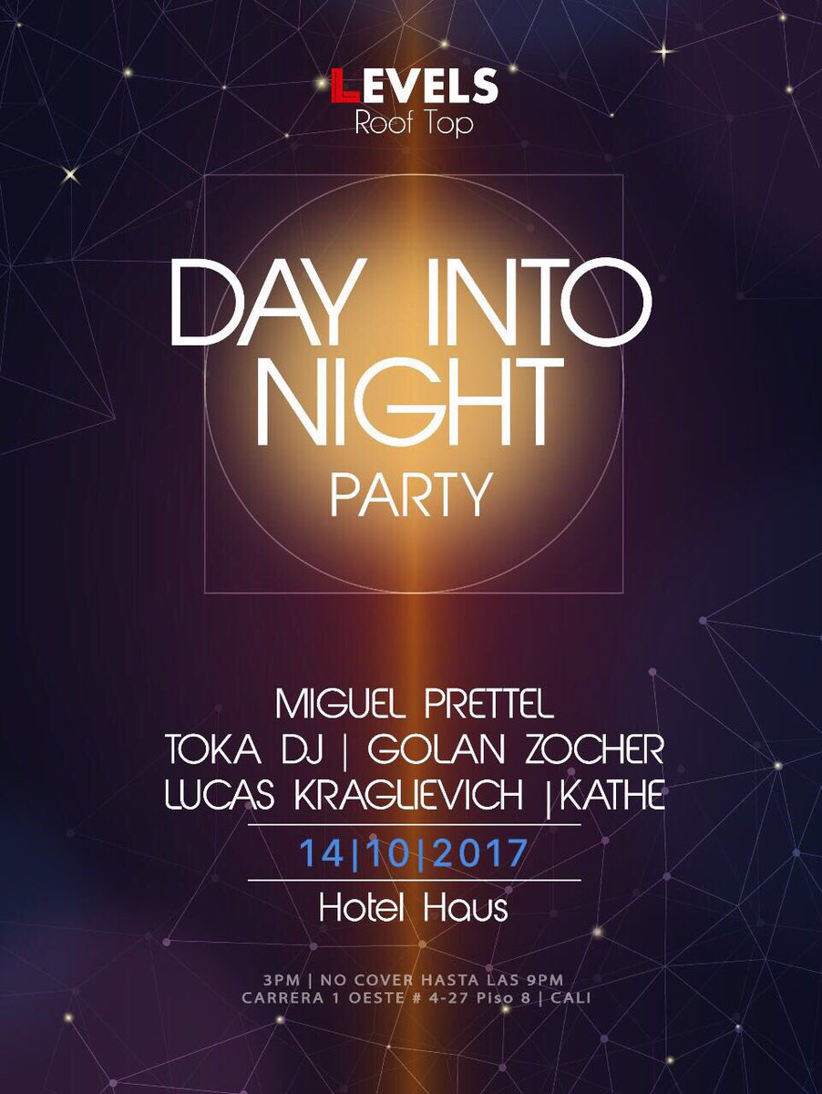 Cali2night's tweet photo. Abrimos hoy sábado desde las (3:pm) B-DAY Lucas Mateo en @LEVELSROOFTOP Hotel Haus... tendremos 2 ambientes, Terraza y Club. #elpeñoncali https://t.co/8jaiY8qZap