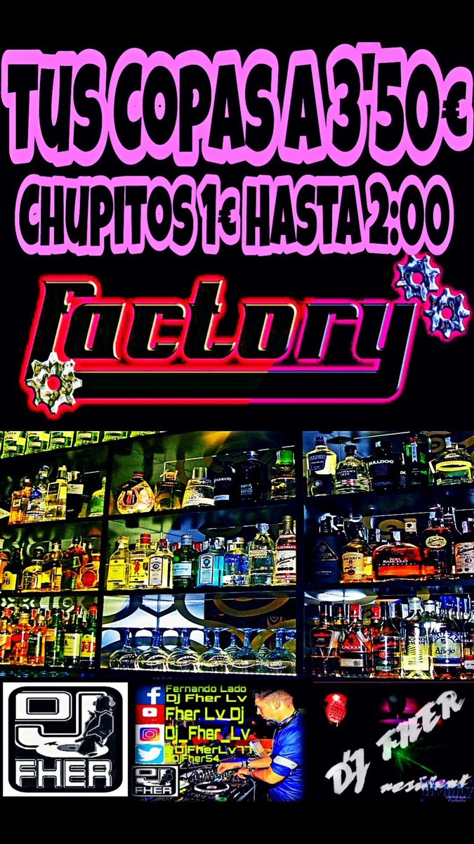 DjFherLv54's tweet photo. Hoy Te Esperamos en #PubFactory #SantaComba #CopasEconomicas #Chupitos1€ #StaffTop #DjFher #InSession #Fherx3 #ThePartyDj #GaliciaCalidade https://t.co/efoW2rLvLr