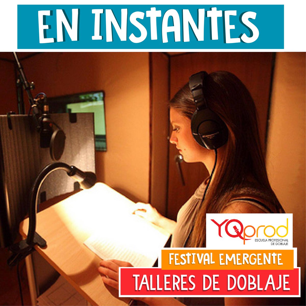 EmergenteFest's tweet photo. Ahora comienza ►
 Doblaje de voz para animación (Escuela de Doblaje YQProd.
#FestivalEmergente #YQProd #SantoTomas #EsteSabdaoTeSigoATi https://t.co/RUU211A550